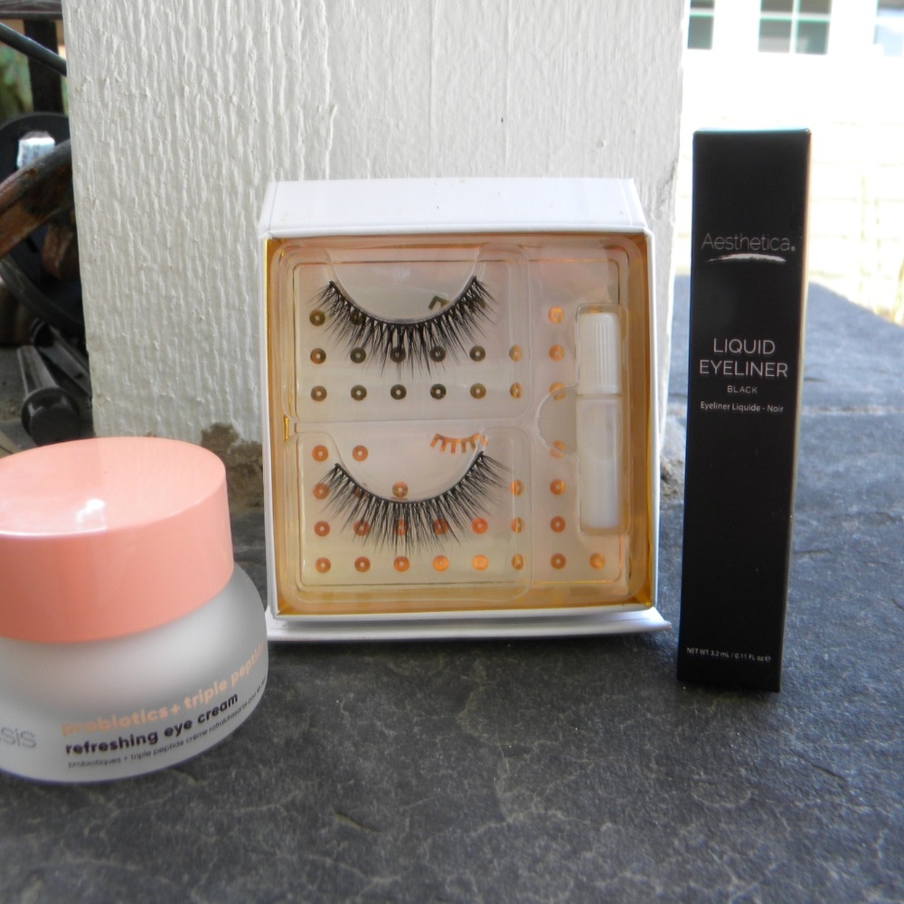 NIB EYE BUNDLE, Battington Eyelashes, Aesthetica eyeliner, Glowoasis eye cream